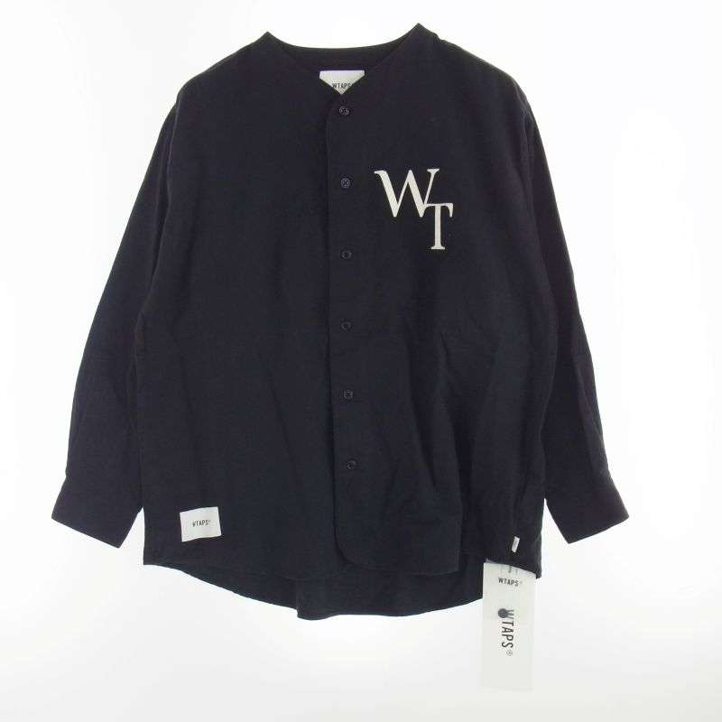 WTAPS 22AW 222TQDT-SHM05 League 02 / LS / Cotton Twill League Black リーグ 02 コットン ツイル リーグ ベースボール 長袖 シャツ 買取実績 画像