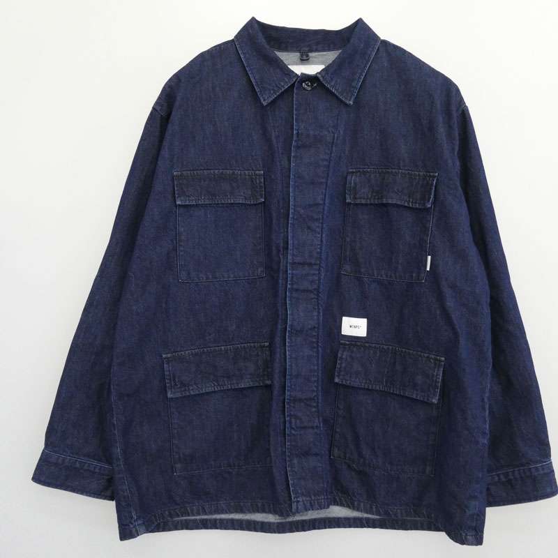 WTAPS 23SS 231WVDT-SHM02 JMOD LS COTTON DENIM PASTHG バックペイントデザイン インデイゴ デニム カバーオール ジャケット 買取実績 画像