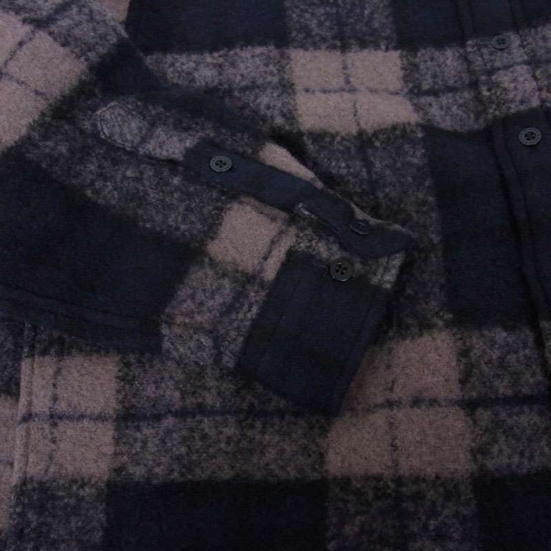 WTAPS 25AW 252TQDT-SHM04 TXT 02 LS WONY TWEED TEXTILE OF Charcoal ツイード テキスタイル チェック柄 ウール 長袖シャツ 買取実績 画像