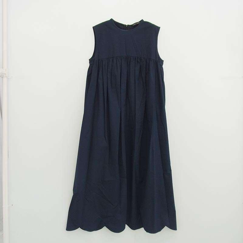 ヨーコチャン YCD-220-584 Hem Scallop Cotton Dress ヘムスカラップ ドレス ノースリーブ ワンピース ブラック 買取実績 画像