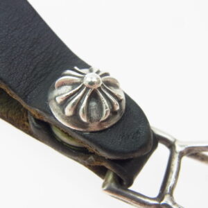 CHROME HEARTS クロムハーツ（原本無） BELT LOOP クロスボールボタン レザー ベルトループ ブラック系 シルバー系の買取実績画像3