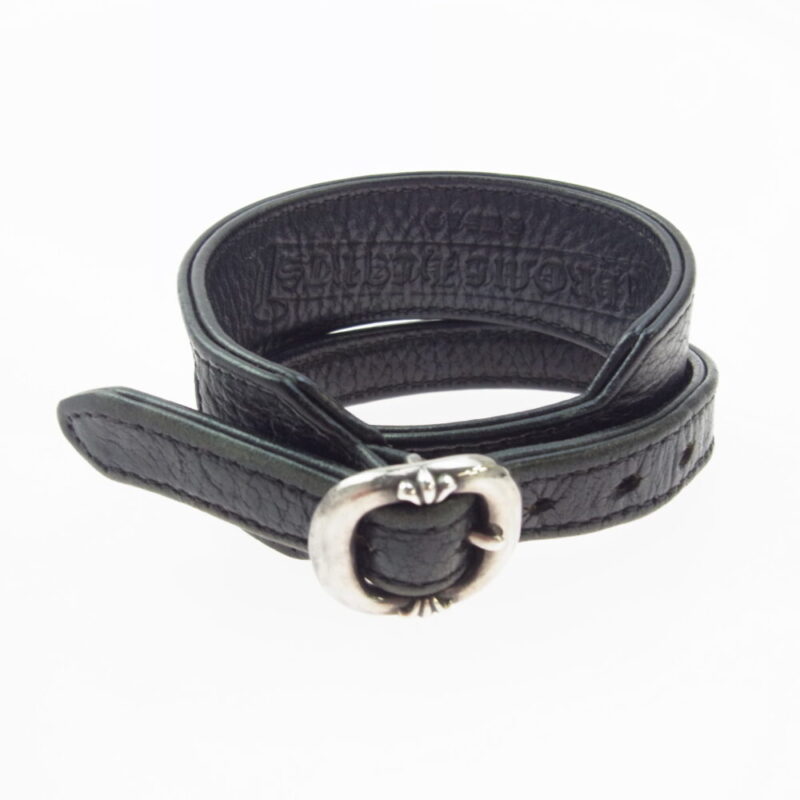 CHROME HEARTS クロムハーツ（原本有） R&R SLIM ロックンロール スリム ガンスリンガーバックル レザー ブレスレット ブラック系の買取実績画像1