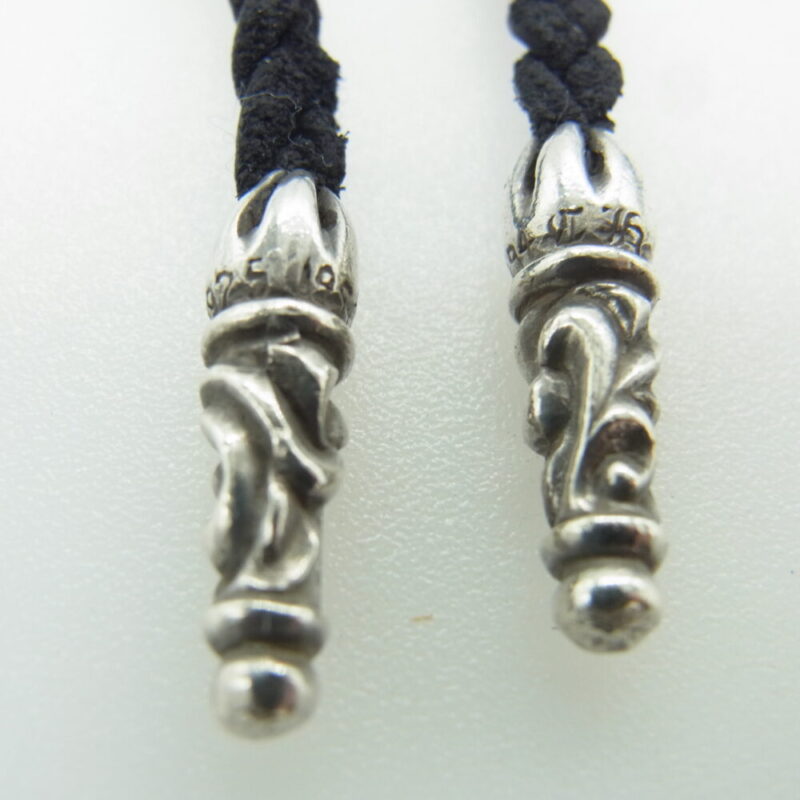 CHROME HEARTS クロムハーツ（原本無） LEATHER BRAID スクロール レザーブレード ネックレス ブラック系 シルバー系の買取実績画像1