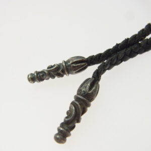 CHROME HEARTS クロムハーツ（原本無） LEATHER BRAID スクロール レザーブレード ネックレス チェーン ブラック系の買取実績画像2