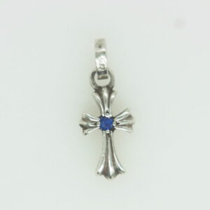 CHROME HEARTS クロムハーツ(原本無) CRS BBYFAT SAP ベイビーファット チャーム 両面サファイア クロス ペンダントトップ シルバー系の買取実績画像2
