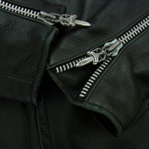 CHROME HEARTS クロムハーツ(原本無) RACING2 レーシング2 パッチ ダガージップ シングル ライダース ジャケット 牛革 ブラック系の買取実績画像4