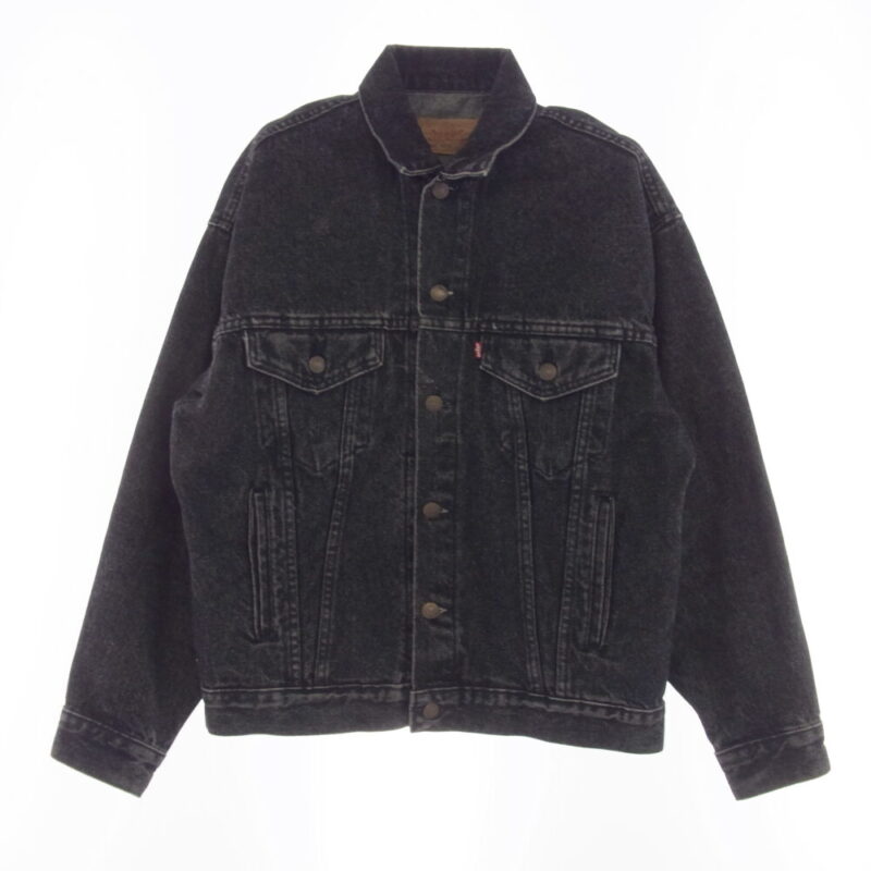 Levi's リーバイス 70507-4858 USA製 BLACK DENIM JACKET 先染め ヴィンテージ ブラック デニム ジャケット ブラック系の買取実績画像1