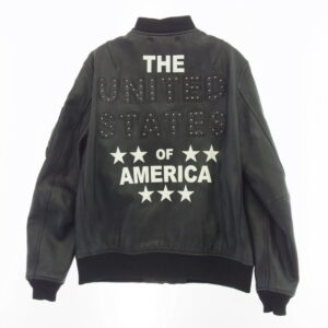 AVIREX アヴィレックス 6161075 MILITARY JKT GOAT MA-1 UNITED STATE ゴートレザー スタッズ ミリタリー ジャケット ブラック系の買取実績画像3