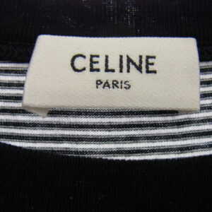CELINE セリーヌ 2X45M878Y CELINE PARIS ロゴ ボーダー 半袖 Tシャツ カットソー ブラック系 ホワイト系の買取実績画像3