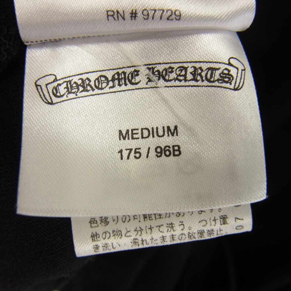 CHROME HEARTS クロムハーツ(原本無) レシート付属 FLRL CRS HORSESHOE L/S バックホースシュー 袖フローラルクロス袖プリント 長袖Tシャツ ブラック系の買取実績画像4