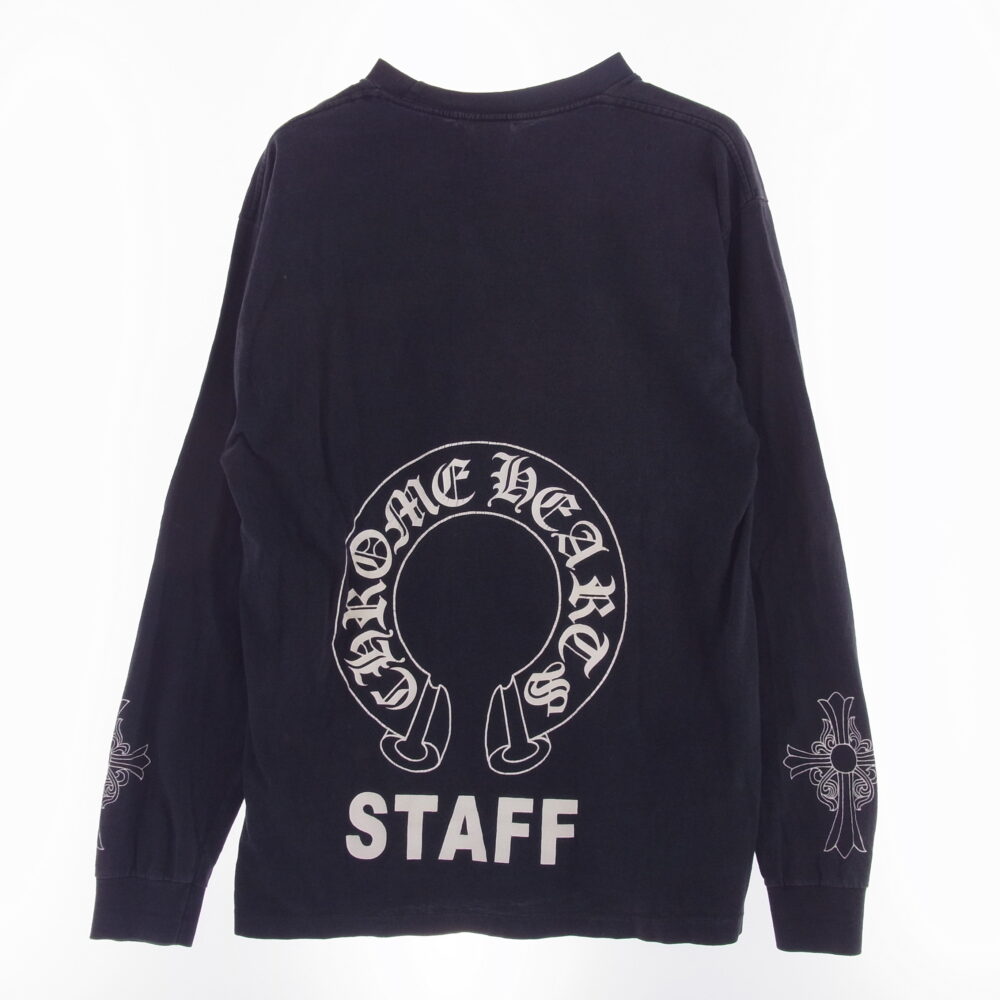 CHROME HEARTS クロムハーツ（原本無） OLD CH L S 1 STAFF ホースシュー バックプリント 長袖 Tシャツ ブラック系 サイズ不明 サイズ不明の買取実績画像2