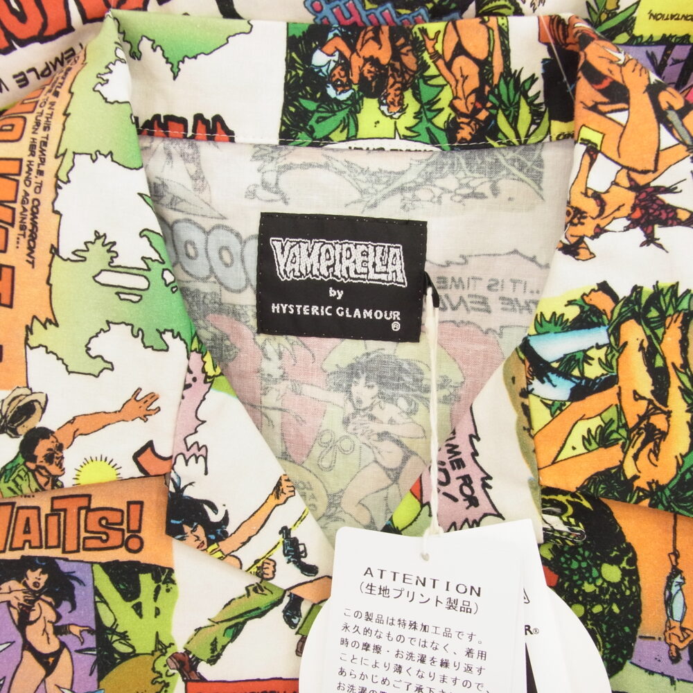 HYSTERIC GLAMOUR ヒステリックグラマー 02251AH17 VAMPIRELLA THE DREADCOBRA バンピレラ 総柄 半袖 シャツ マルチカラー系の買取実績画像3