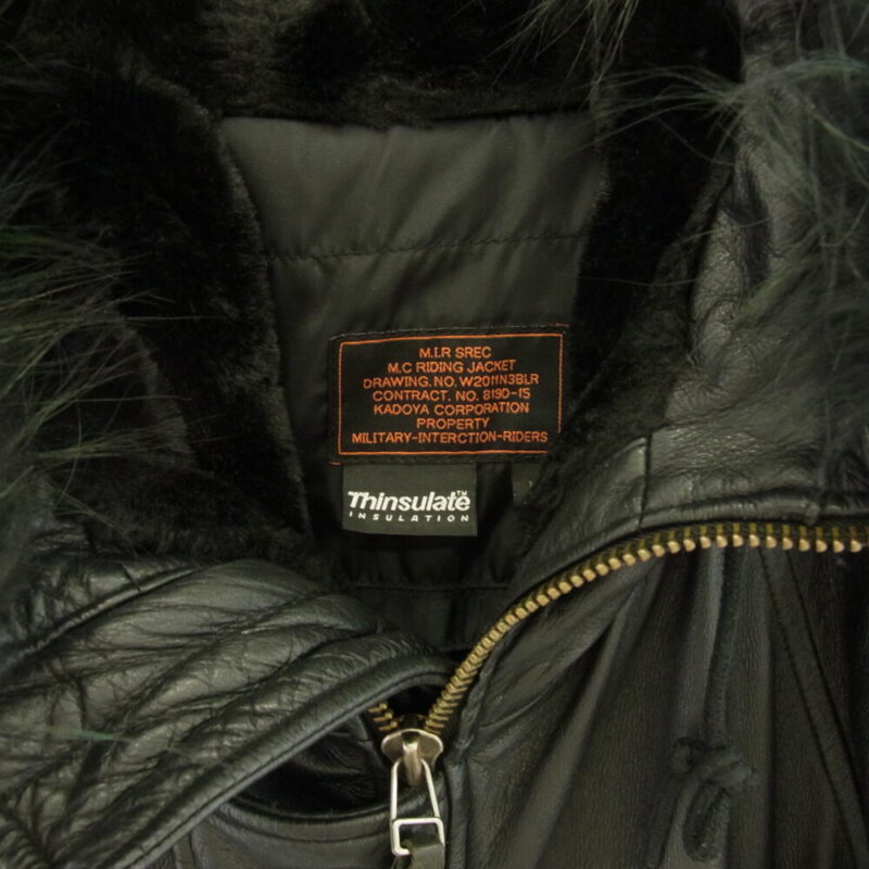 KADOYA カドヤ N-3 BR M.I.R SPEC レザー N-3B ファーフードコート ジャケット ブラック系の買取実績画像1