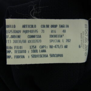 LARDINI ラルディーニ 背抜き仕立て サマーウール サイドベンツ 段返り2B テーラードジャケット ブラック系の買取実績画像3