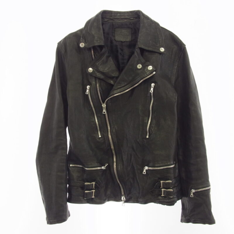 ISAMUKATAYAMA BACKLASH イサムカタヤマバックラッシュ 16AW R1606-03 ジャパンホース レザー 製品染め ダブル ライダース ジャケット ブラック系 4 4の買取実績画像1