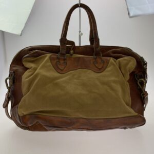 RRL ダブルアールエル ヴィンテージ加工 カーゴ レザー キャンバス 2WAY ショルダー バッグ ブラウン系の買取実績画像2