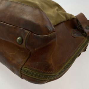 RRL ダブルアールエル ヴィンテージ加工 カーゴ レザー キャンバス 2WAY ショルダー バッグ ブラウン系の買取実績画像4