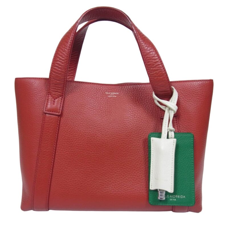 PELLE MORBIDA ペッレモルビダ ミニ トート バッグ レザー ハンドバッグ レッド系の買取実績画像1