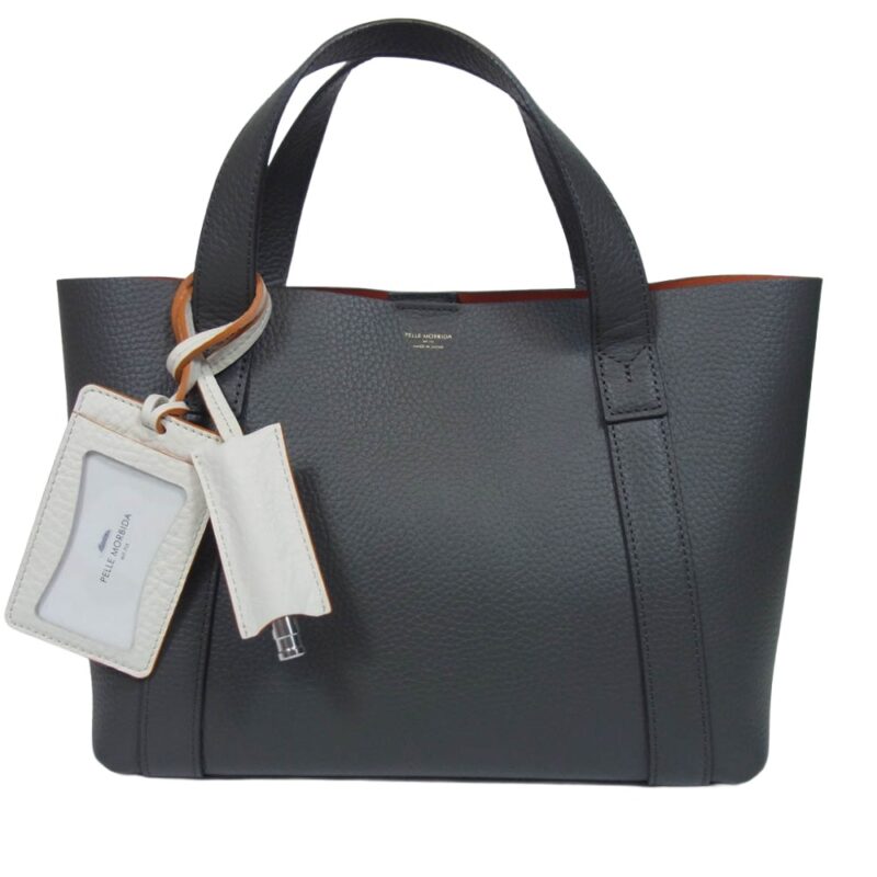 PELLE MORBIDA ペッレモルビダ Tela Marina テラマリーナ レザー トート ハンド バッグ ダークグレー系の買取実績画像1