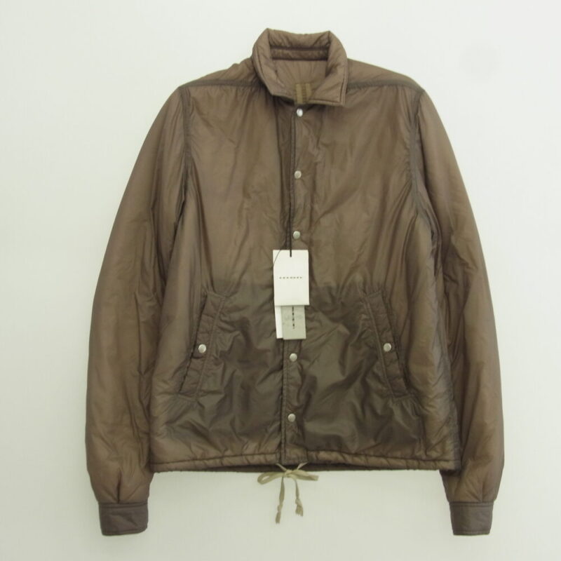 Rick Owens リックオウエンス DRKSHDW ダークシャドウ 21AW DU02A3782-ND Woven Padded Snapfront Jacket 中綿 コーチジャケット ダスト ブラウン系の買取実績画像1