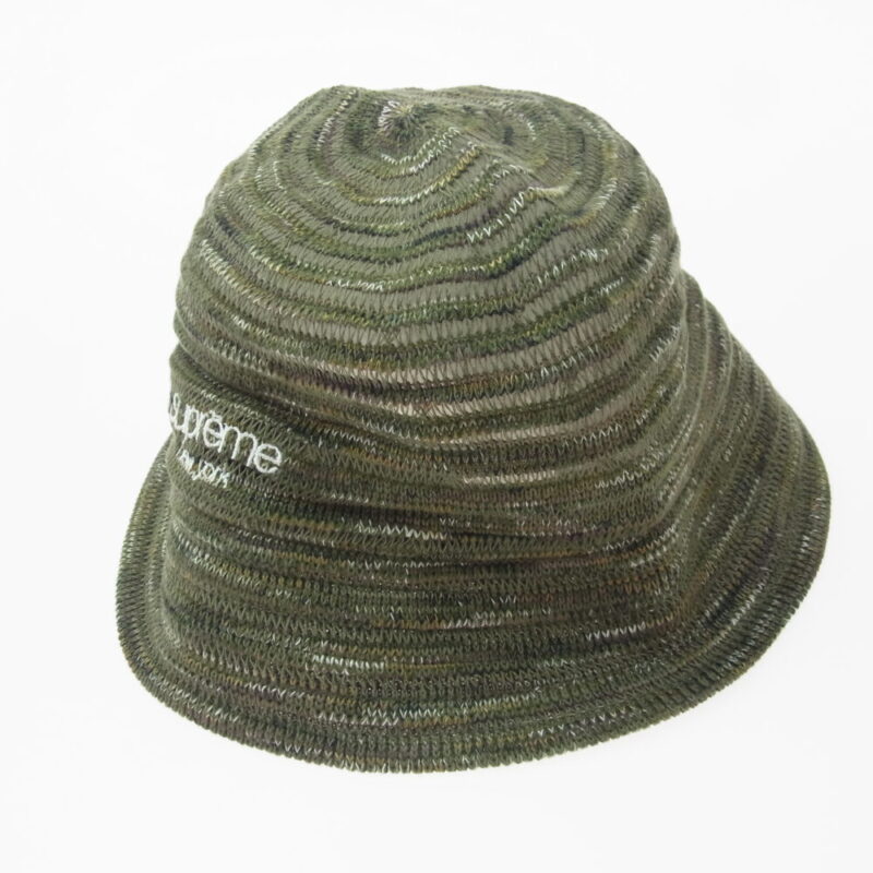 Supreme シュプリーム 25SS Open Knit Crusher オープン ニット クラッシャー バケットハット 帽子 カーキ系 M/L M/Lの買取実績画像1