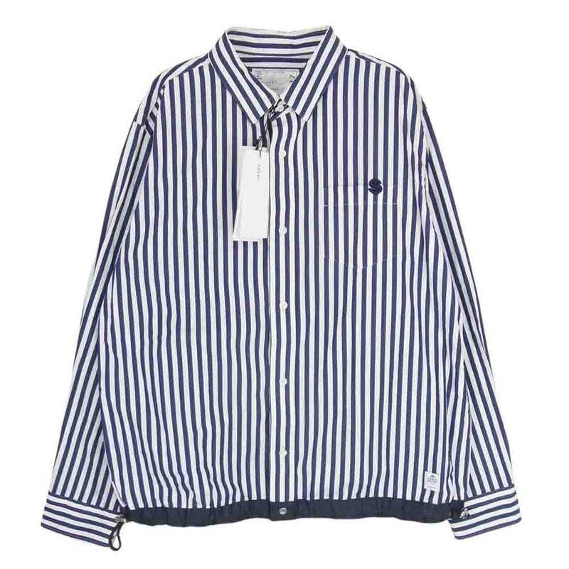 サカイ 23SS 23-03017M × Thomas Mason トーマスメイソン S Cotton Poplin L/S Shirt 長袖ストライプ シャツ 買取実績 画像