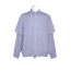 サカイ(SACAI) 24AW Cotton Poplin Shirt L/S コットンポプリン ストライプ レイヤード シャツ 画像