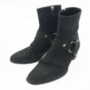 サンローラン 443190 WYATT 40 クラシック ワイアット ハーネス リング レザー サイドジップ スエード ヒール ブーツ 買取実績