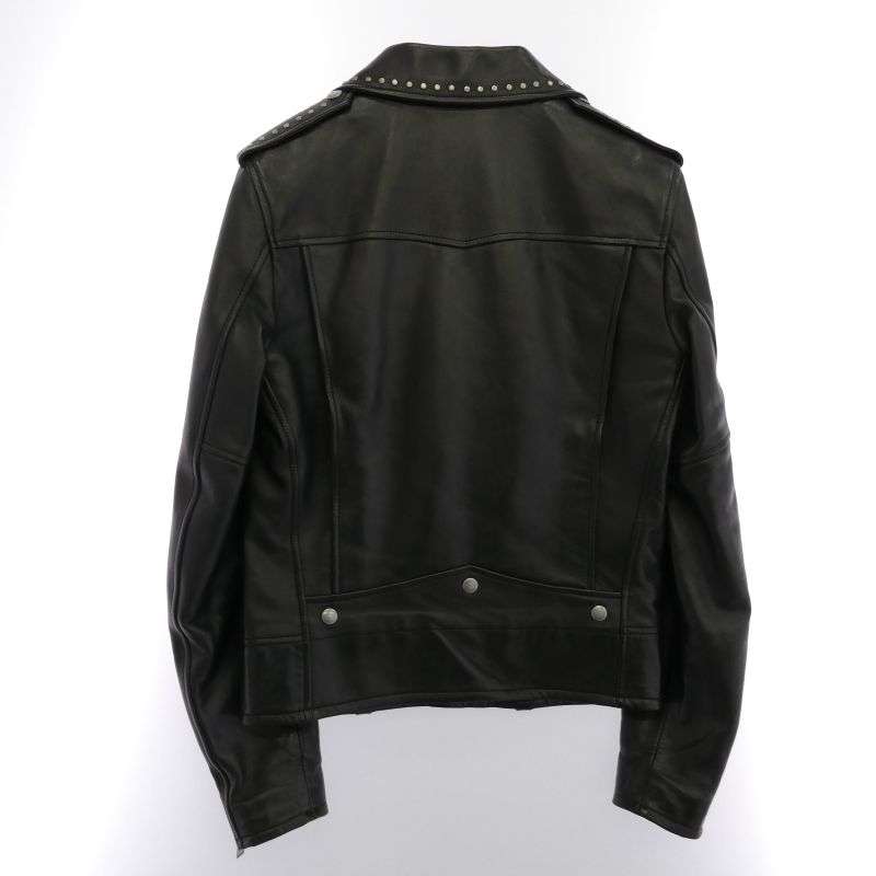 サンローラン 533659 YC2QO STUDDED LEATHER MOTORCYCLE JACKET スタッズ モーターサイクル レザー ライダースジャケット 買取実績 画像