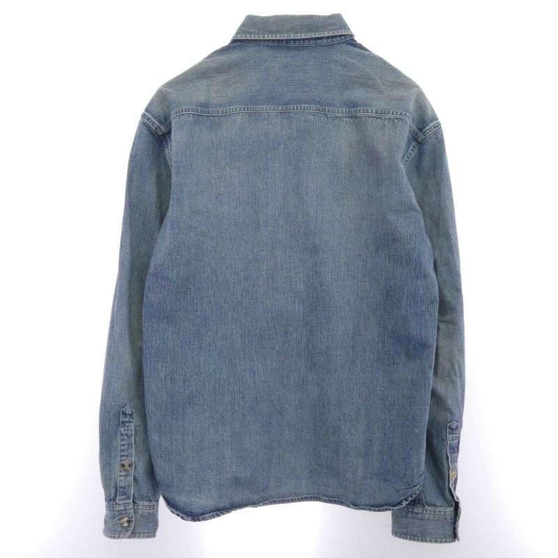 サンローラン 823437 Y14MJ CASSANDRA SHIRT カサンドラ YSLロゴ刺繍 長袖 デニムシャツ 買取実績 画像