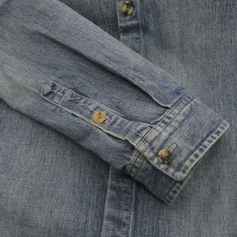 サンローラン 823437 Y14MJ CASSANDRA SHIRT カサンドラ YSLロゴ刺繍 長袖 デニムシャツ 買取実績 画像