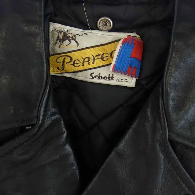 70s Schott 牛タグ usa製 ワンスター ライダースジャケット U.S.A.製Schott牛タグ後期ワンスターオールド美品》オールドSchott 牛