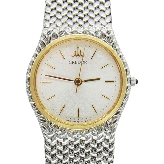 セイコー CREDOOR 18KT BEZEL 1271-0060 クォーツ 白文字盤 腕時計