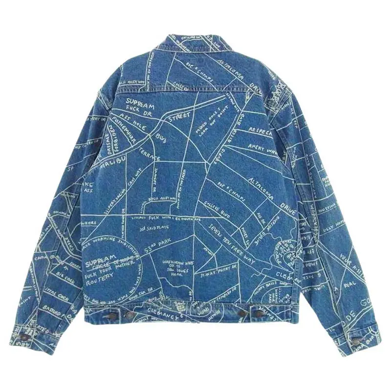 シュプリーム 19SS Gonz Map Work Jacket フルジップ デニムジャケット