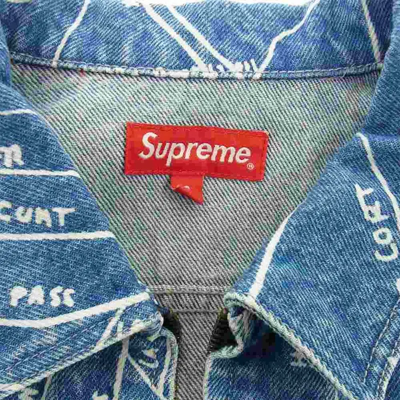 シュプリーム 19SS Gonz Map Work Jacket フルジップ デニムジャケット