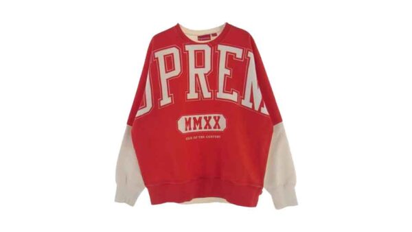 シュプリーム 20AW Overprint Crewneck レッド オフホワイト 買取実績