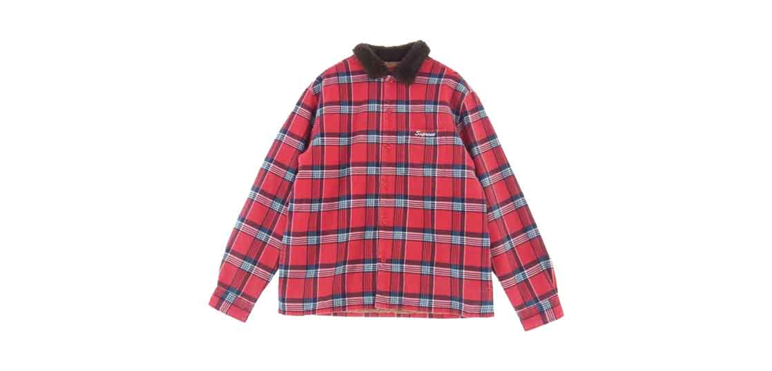 シュプリーム 21AW Faux Fur Collar Flannel Shirt レッド系 買取実績