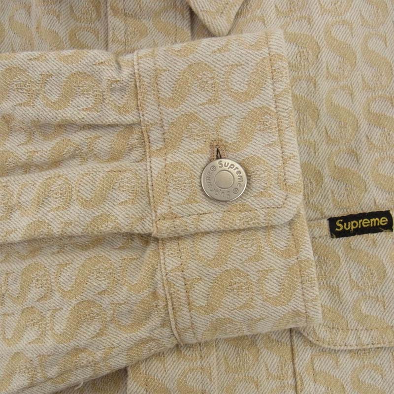 シュプリーム 21AW monogram denim shirt ベージュ 買取実績 画像