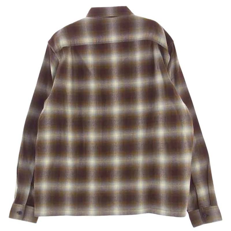 シュプリーム 22AW Shadow Plaid Flannel Zip Up Shirt ブラウン 買取実績 画像