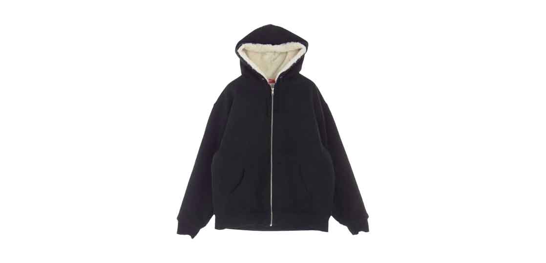 シュプリーム 22AW ジップ アップ スウェット パーカー ブラック 買取実績