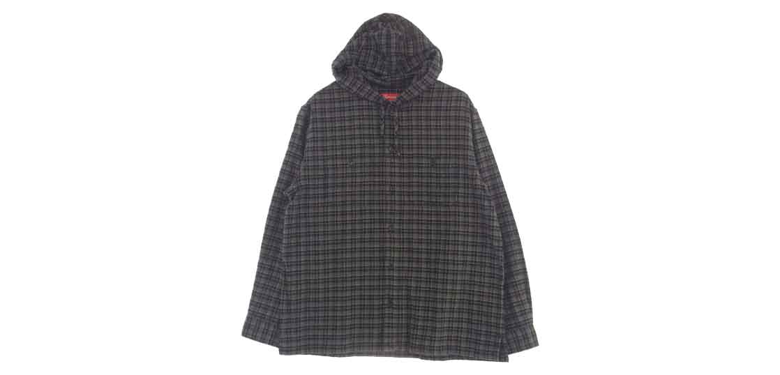 シュプリーム 22SS Mini Plaid Hooded Shirt ミニ プレイド