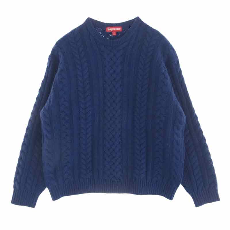 シュプリーム 23AW Applique Cable Knit Sweater ビッグロゴ ケーブル編み ウールニット セーター 買取実績 画像