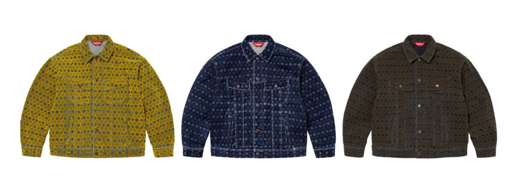 Flocked Denim Trucker Jacket 　価格：41,800円 €228 $228（Mustard, Black, Blue）画像