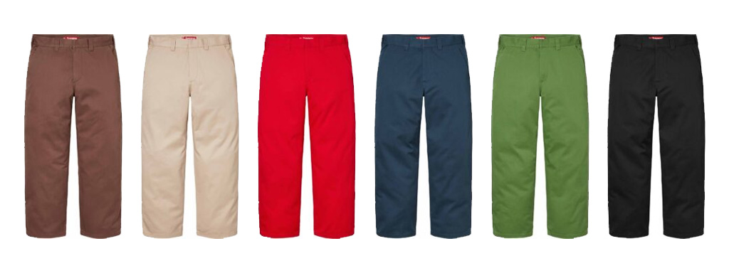 Work Pant（ワークパンツ）価格：￥18,700（Brown, Tan, Bright Red, Light Navy, Olive, Black）　画像