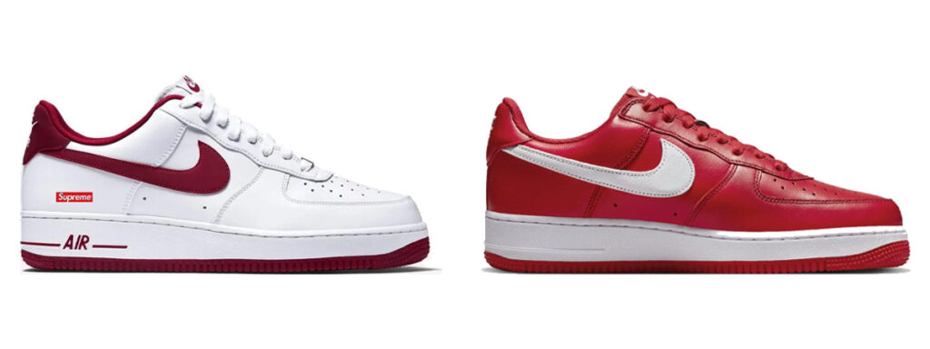 Supreme×Nike Air Force 1 Low　White / Speed Red（モックアップ画像） 画像