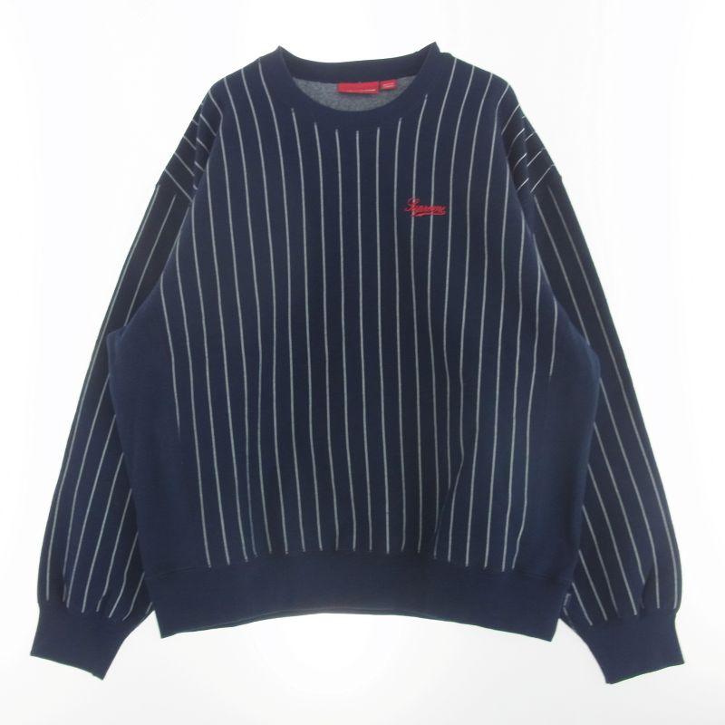 シュプリーム 24SS Pinstripe Crewneck ピンストライプ クルーネック スウェットシャツ トレーナー 買取実績 画像