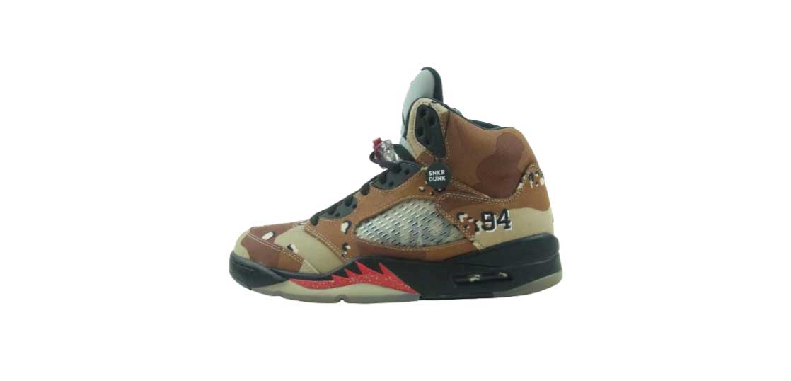 シュプリーム × NIKE 824371 201 エアジョーダン5 レトロ ブラウン系買取実績