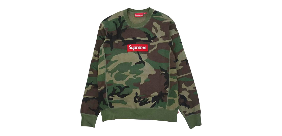 シュプリーム 15AW Box Logo Crewneck Woodland Camo 買取実績
