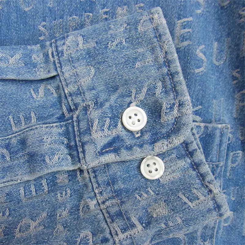 シュプリーム 21SS Warp Jacquard Logos Denim Shirt 買取実績 画像