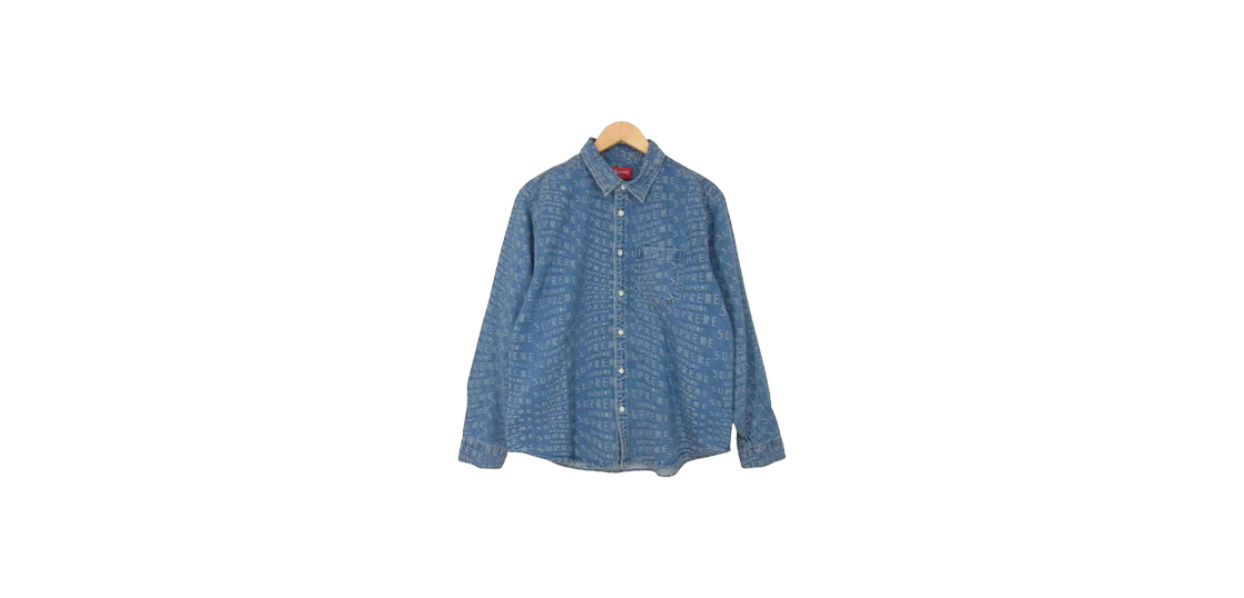 シュプリーム 21SS Warp Jacquard Logos Denim Shirt 買取実績